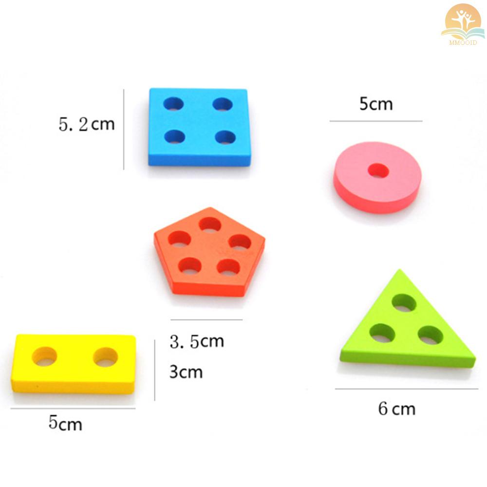 In Stock Mainan Kolom Geometris Kayu Bentuk Blok Sortir Warna Alat Belajar Edukasi Dini Untuk Anak Balita Paud Paud