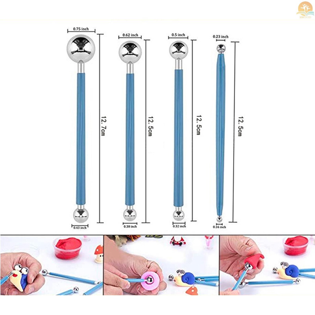 In Stock 25pcs Polymer Clay Tools Modeling Clay Sculpting Tools Kit Alat Ukir Tembikar Keramik Termasuk Double Ended Dotting Tools Ball Stylus Tools Clay Tools Pulpen Ujung Karet