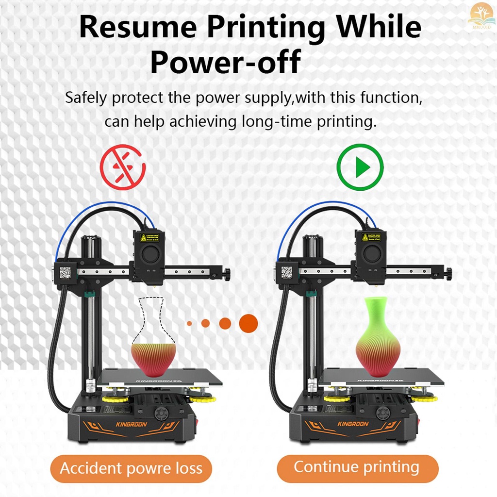 In Stock KINGROON KP3S Pro 3D Printer Dengan Titan Extruder XZ axis Linear Guide Rel Platform Kaca Touchscreen Carborundum Dukungan Resume Printing Deteksi Filamen 3D Printing M