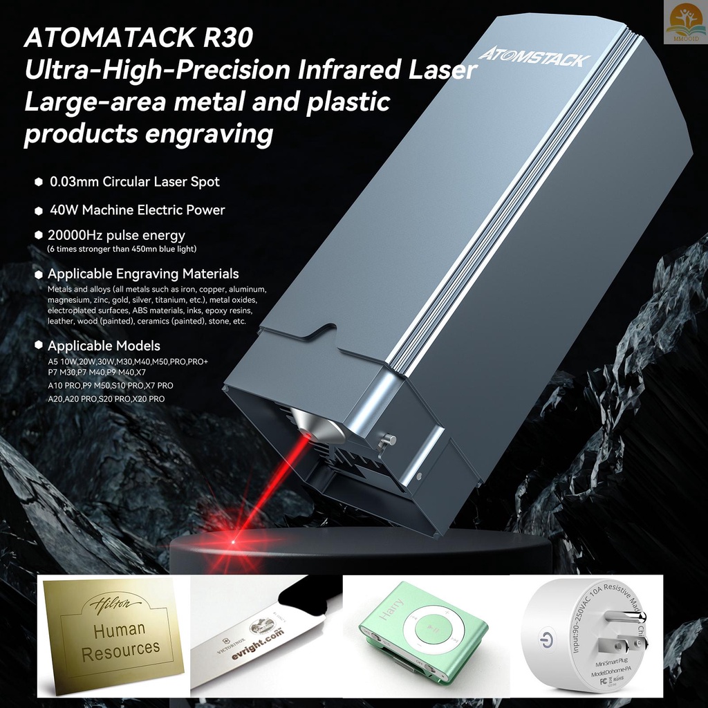 In Stock ATOMSTACK R30 Infrared Laser Module Fiber Laser Replacement Engraving Head Untuk Mengukir Semua Logam Dan Plastik Cocok Untuk A5 10W /20W /30W/M30 /M40 /M50/PRO/PRO+ P7 M30/M40