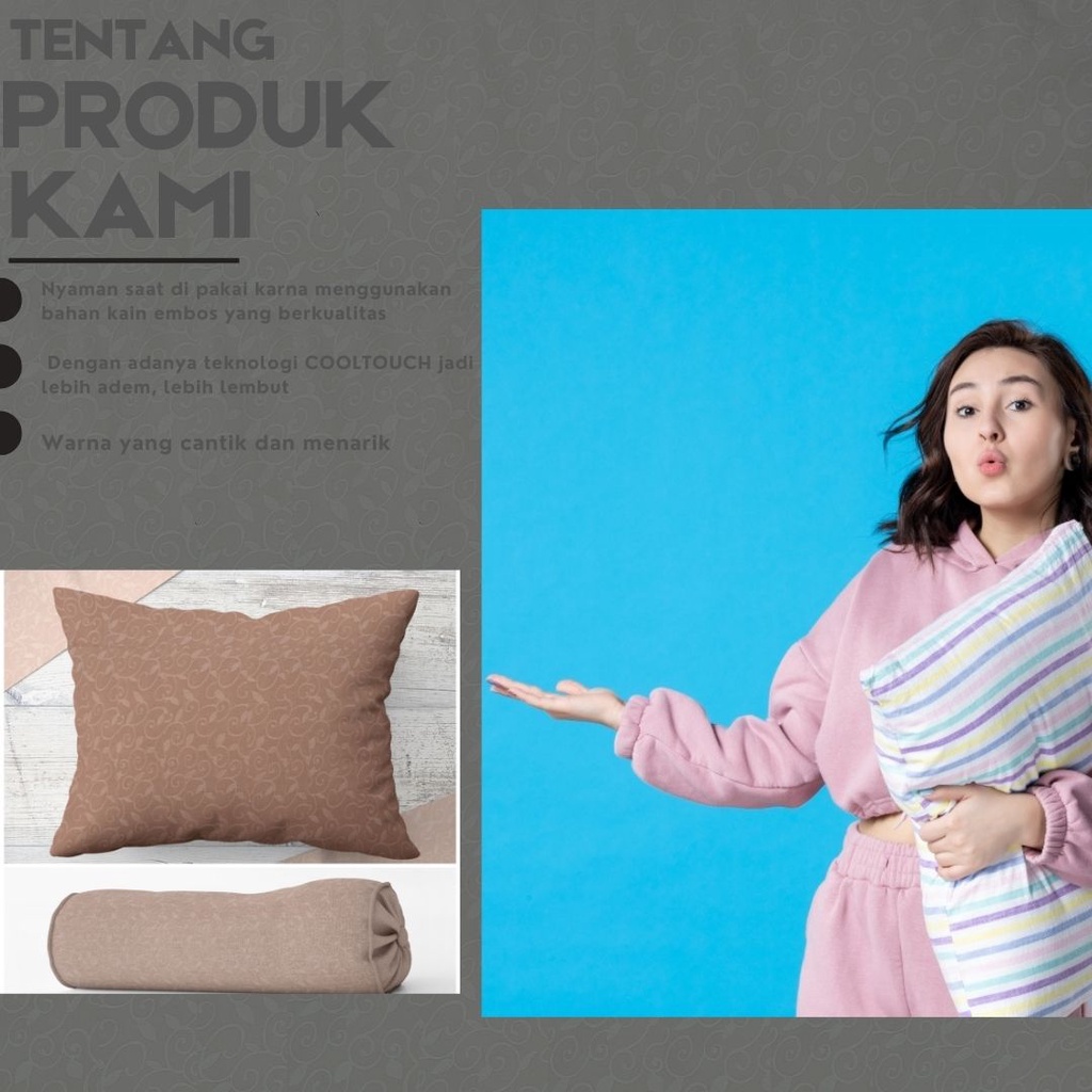 1 SET Sarung bantal/guling dewasa embos modern&amp;minimalsi terbaru