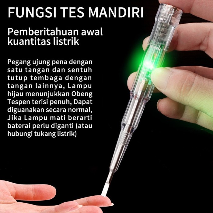 Tespen Non Contact Kontak Dual Tes Pen PLN 220V Test Listrik Obeng