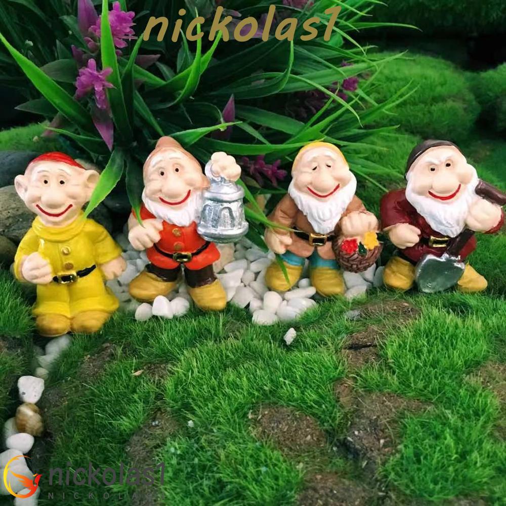 NICKOLAS1 Patung Miniatur Dwarf Gnomes Pemandangan Mikro Lucu