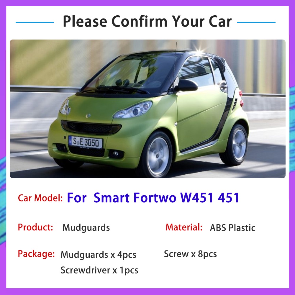 Mudguards Untuk Smart Fortwo W451 451 2007~2014 2013 2012 2011 Mudflap Fender Flare Mud Flaps Guard Splash Fender Aksesoris Mobil