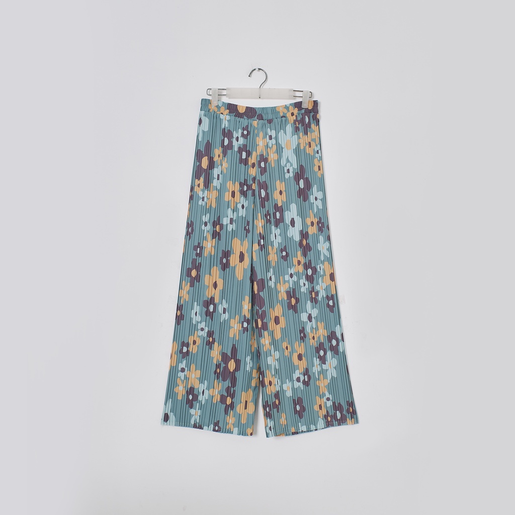 GIYOMI - Challa Pants Stone Blue / Celana Wanita / Celana Bahan Polysilk / Bawahan Wanita