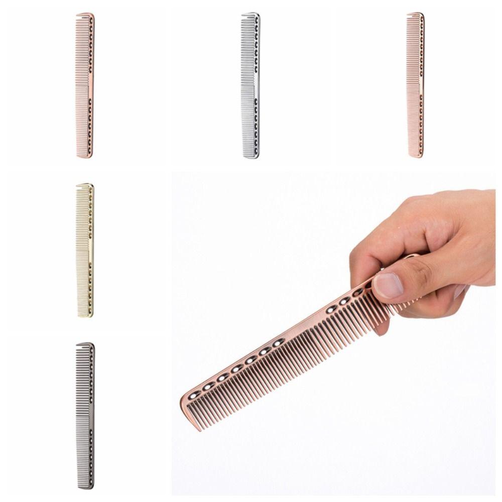 MXBEAUTY Pro Sisir Penata Rambut, Sisir Pemotong Rambut Bahan Metal Tahan Lama, Alat Styling Rambut Sikat Rambut Anti-Statis Anti-slip Golden Dying Untuk Barber