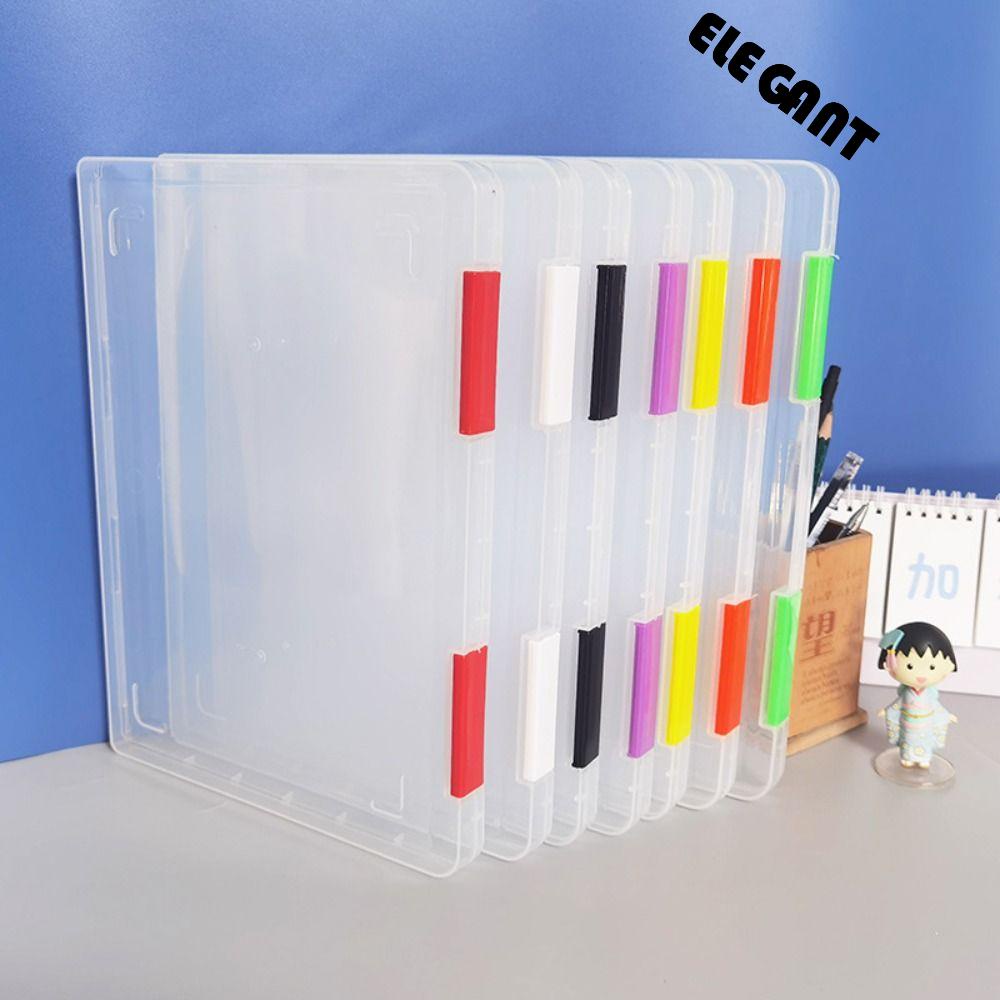 【 ELEGANT 】 Kotak Organizer File A4, Kotak Penyimpanan Desktop Multifungsi, 12warna Tahan Debu Transparan Tahan Air Slim Tempat Dokumen Untuk Kwitansi