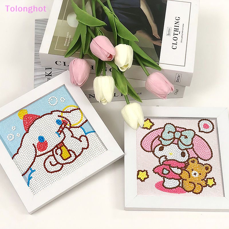 Tolonghot&gt; Helly Kitty Cinnamoroll Kuromi Berlian Paing Kit 5D DIY Mosaik Bulat Bordir Dekorasi Kamar Anak Pekerjaan Tangan Mainan Hadiah Dengan Baik