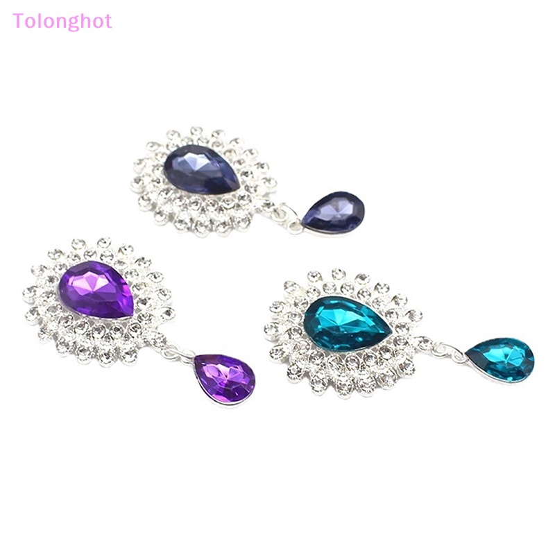 Tolonghot&gt; Fashion Alloy Berlian Imitasi Mengkilap Tetesan Air Liontin Bros Vintage Aksesoris DIY Kreatif Kostum Perhiasan Dekorasi well