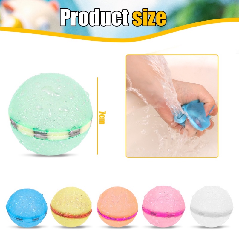 [Fitur] 1pc Bola Air Anak-Anak Dapat Digunakan Kembali/Self Sealing Water Bomb/Kolam Renang Water Splash Ball/Balon Air Lembut/Mainan Bermain Pantai/Perlengkapan Pesta Musim Panas