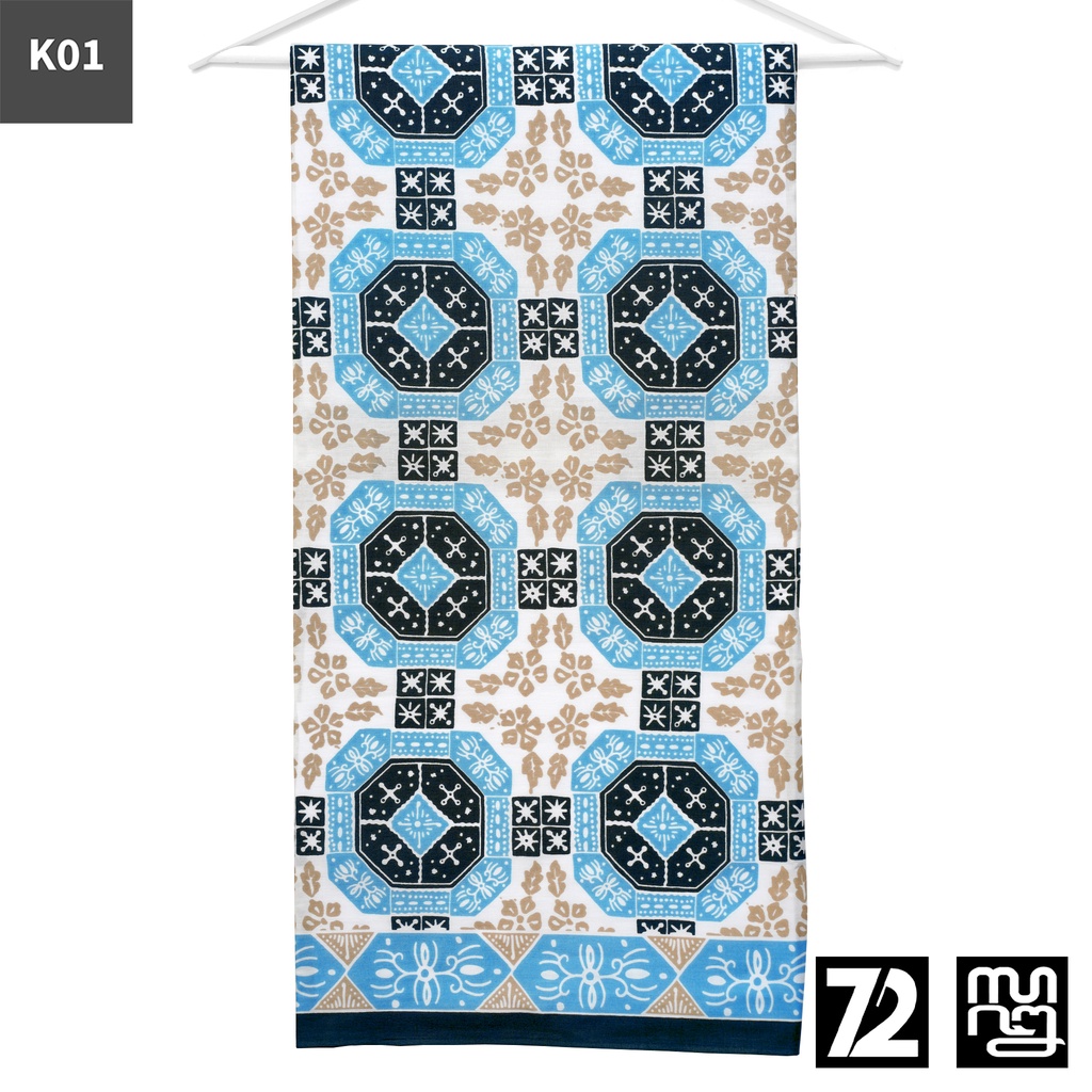 KAIN BATIK PREMIUM Bahan Katun Motif Biscuit Biru Muda Putih 723945 Cap 72 Jarik Jarit Samping Kebat