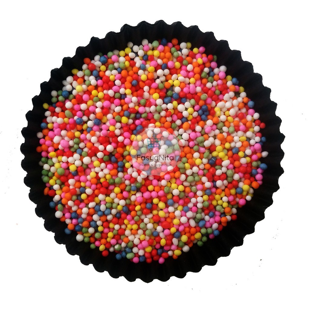 

SPRINKLES BULAT PASIR 100GR - SPIKEL BULAT WARNA WARNI - HIASAN CAKE BUTIR WARNA - TRIMIT - CONFETTI