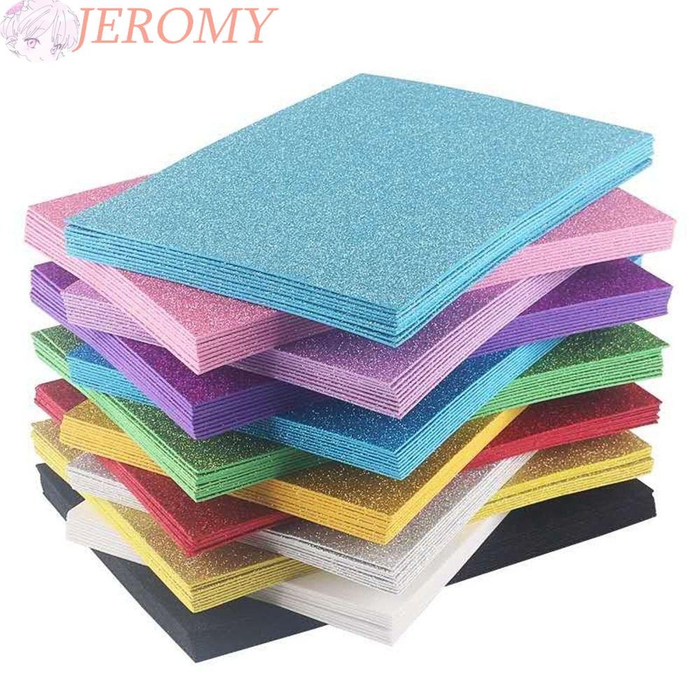 JEROMY Kertas Craft Lebih Tebal Tahan Lama Kertas Glitter-cut Handcraft Wrapping Sponge Paper