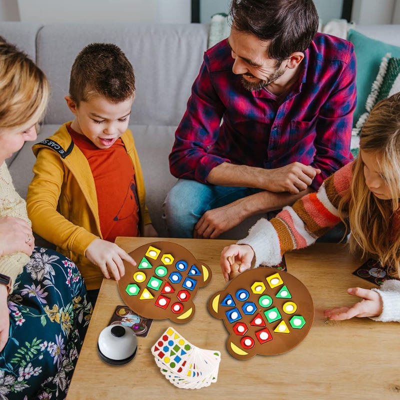 Permainan Puzzle Blok Pencocokan Bentuk Geometris 3D/mainan Bayi Montessori DIY/Permainan Pengenalan Warna Interaktif Edukasi Dini Anak-Anak/Puzzle Papan Pencocokan Bentuk &amp; Warna