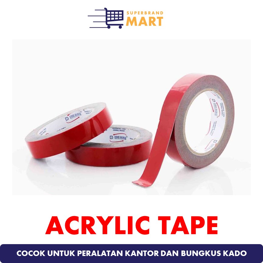 

Lakban Double Foam Tape Acrylic Berry Tape Adhesive Transparent No Trace Sticker 24mm Isolasi Dobel Tape Akrilik
