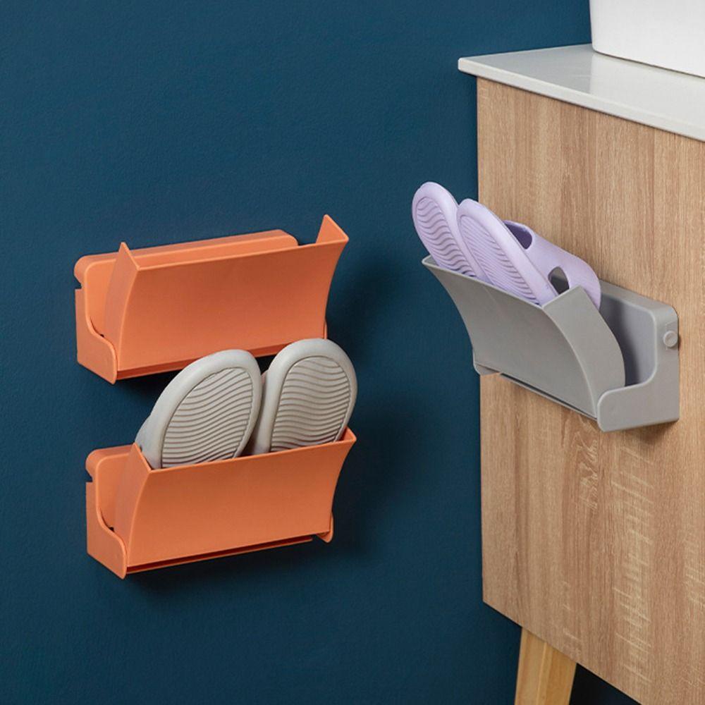 Rak Sepatu Tempel Dinding Yang Dapat Dilipat, Rak Sepatu Yang Dipasang Di Dinding Yang Dapat Dilipat, Rak Sandal Multifungsi Dua Lapis Tahan Air Bebas Pukulan Kamar Tidur