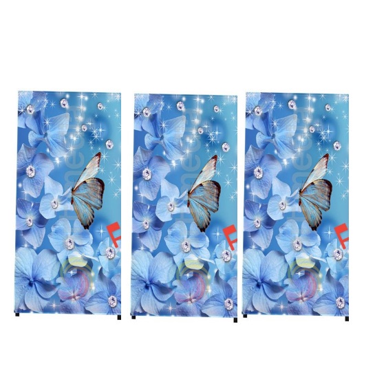 WALLPAPER STIKER KULKAS 1 PINTU FULL BODY BUNGA