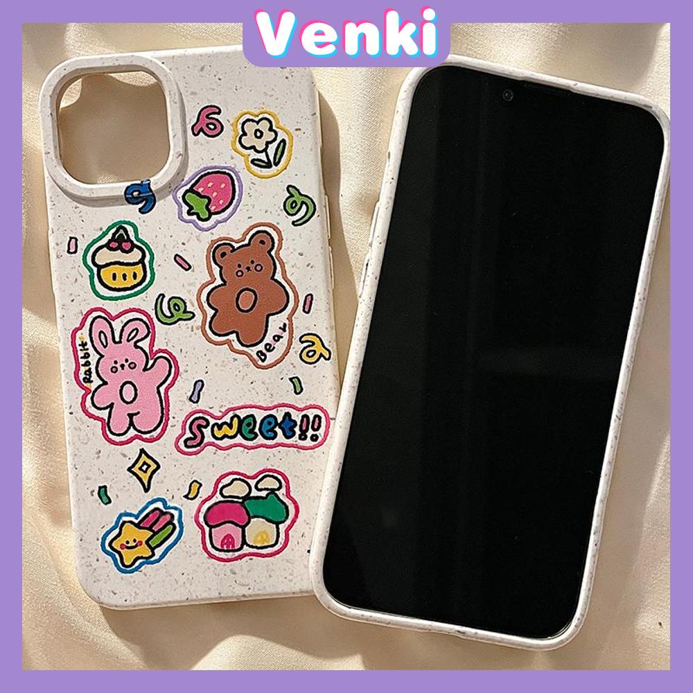 Venki - Untuk iPhone 11 Case Ramah Lingkungan Degradable Case Halus Pelindung Kulit Gandum Beruang Lucu Kelinci Kue Kompatibel dengan iPhone 14 Pro max 13 Pro max 12 Pro Max 11 xr xs max 7 8