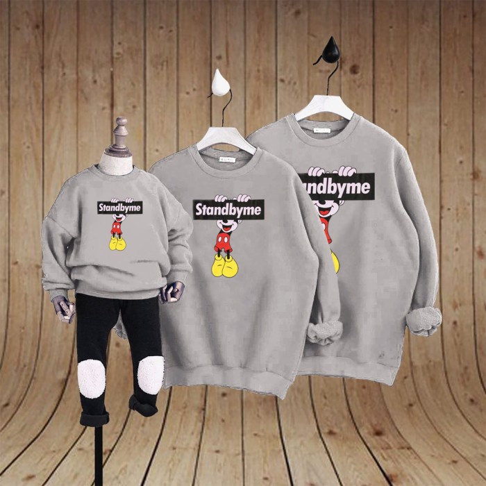 sweater couple keluarga family Sbm ayah ibu anak 2-4 tahun babyterry - navy