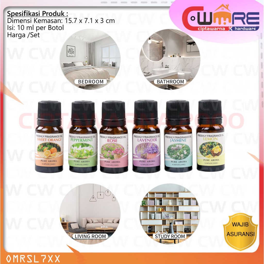 TaffWare Humidifier Oil Aroma Terapi Aromatherapy Essential Oil 6 in 1 10ml RHJY - BDB CW2H