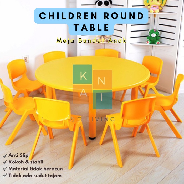 Meja Belajar Bundar Anak Sekolah PAUD TK Play group Premium Desk
