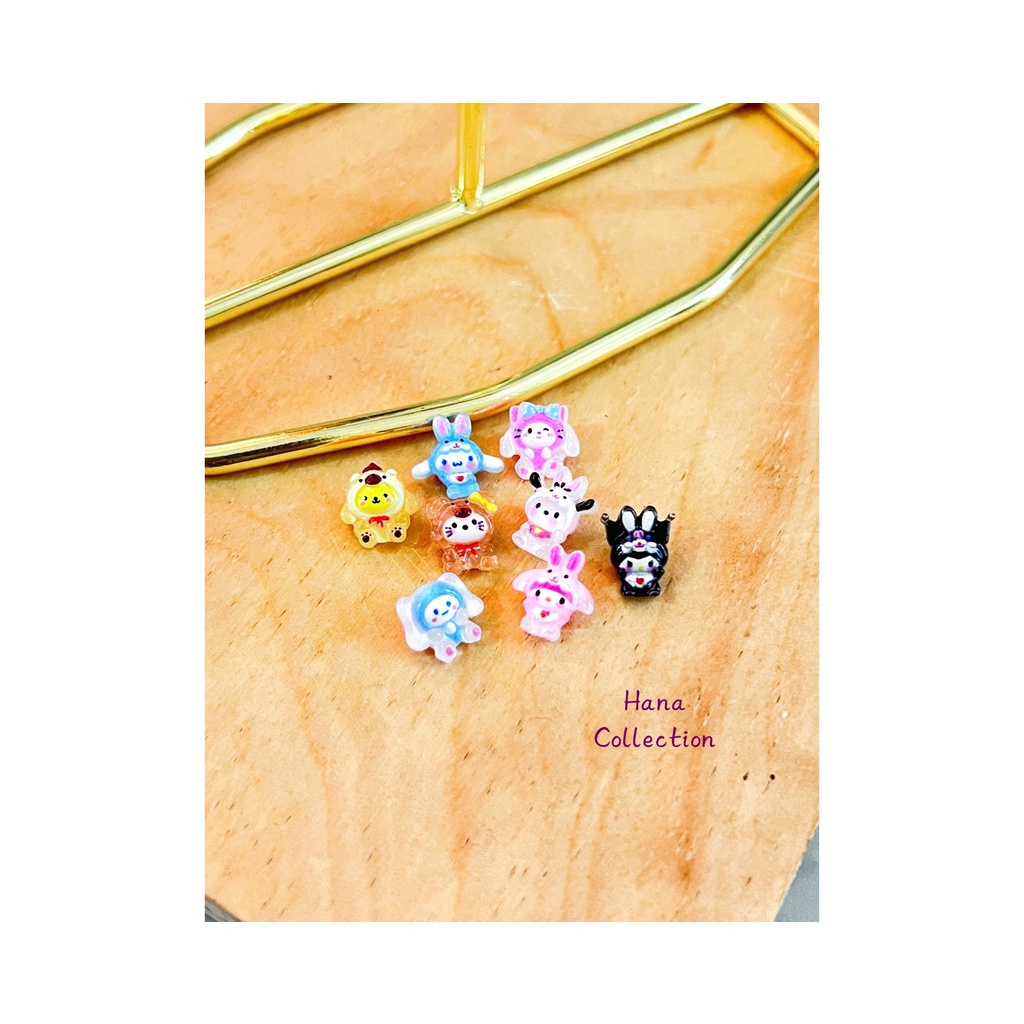 10pcs Resin Clay Untuk Cincin Sanrio Costume Siap Pakai