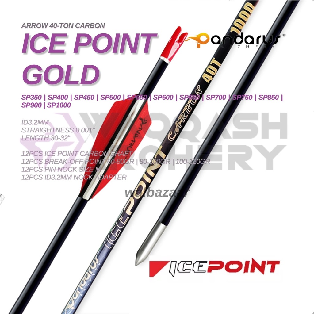 PANDARUS ICEPOINT 40-T Carbon Arrow ID 3.2mm straightness 0.001