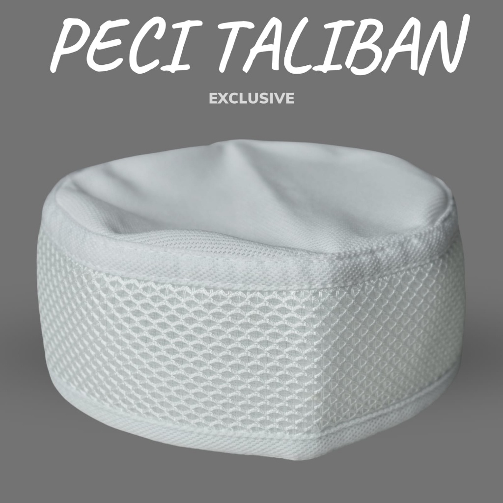 peci kopiah talibann putih polos motif lubang kecil belah ketupat harga terjangkau bagus