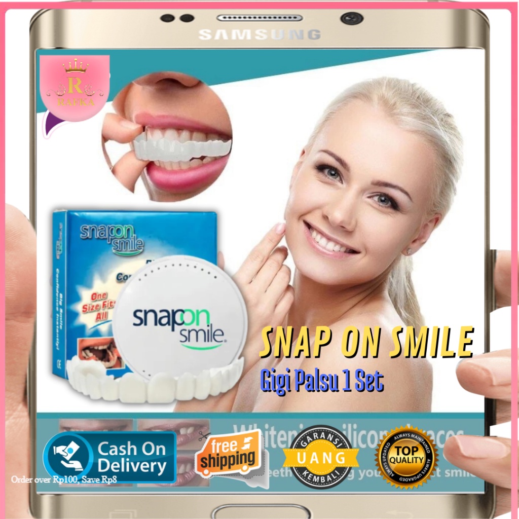 Snap On Smile Gigi Palsu 1 Set Atas Bawah - Gigi Palsu Silikon