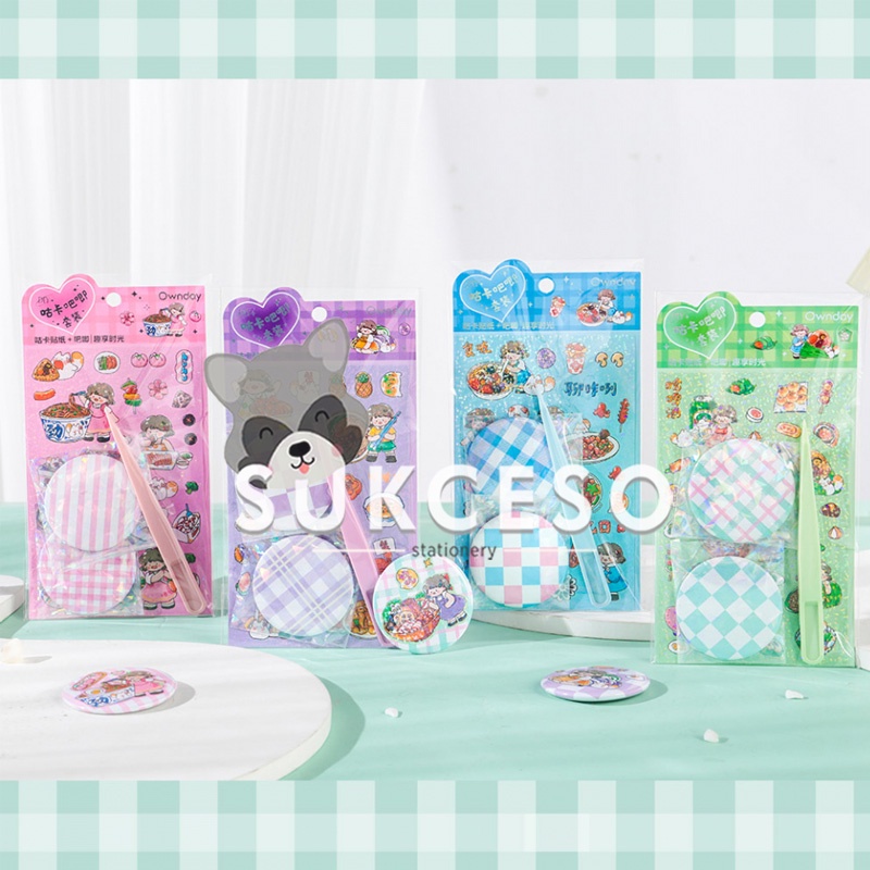 

Little Ann Food Guide Guka Stickers DIY Set Pin Lucu