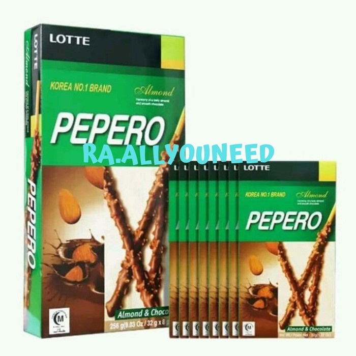 

Lotte Almond Pepero - Biskuit Salut Cokelat & Kacang Almond 256gr