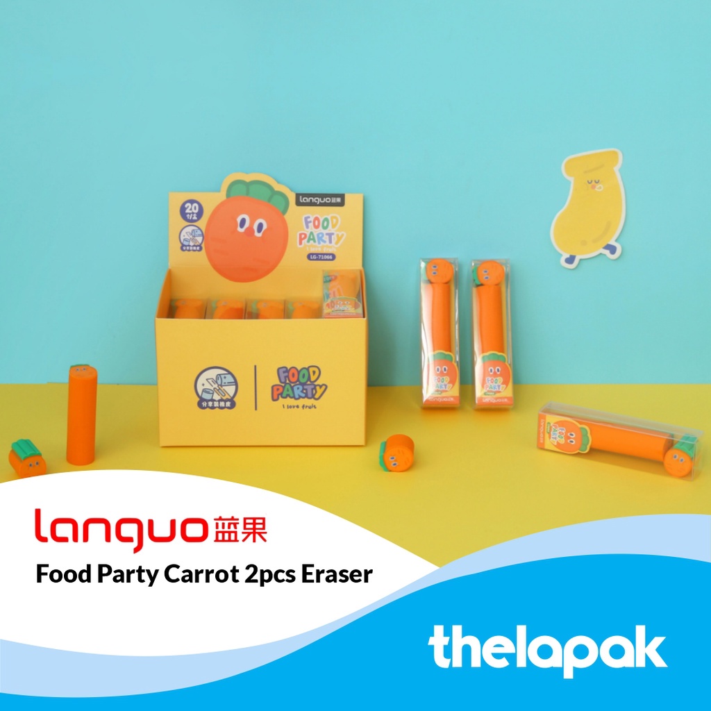 

Penghapus 2pcs Besar & Kecil Languo Food Party Series Carrot Eraser
