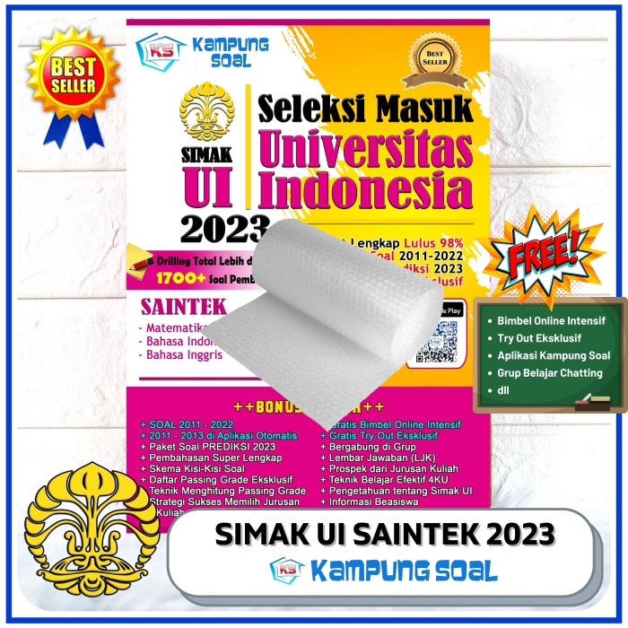 ⭐BARU (DISKON)⭐ SIMAK UI SAINTEK 2023 by Kampung Soal - + Bubble Wrap