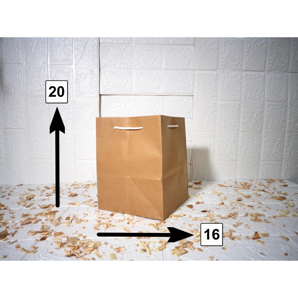 

Paper bag Polos Cokelat P16xL16xT20 / Tas kertas belanja / shoping / Kantong Souvenir dan Kue