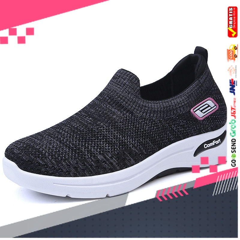 UKURAN SIZE 37 38 39 40 41 42 43 44 45 /Gio Saverino Sepatu Sneakers Wanita Tanpa Tali Beatrice