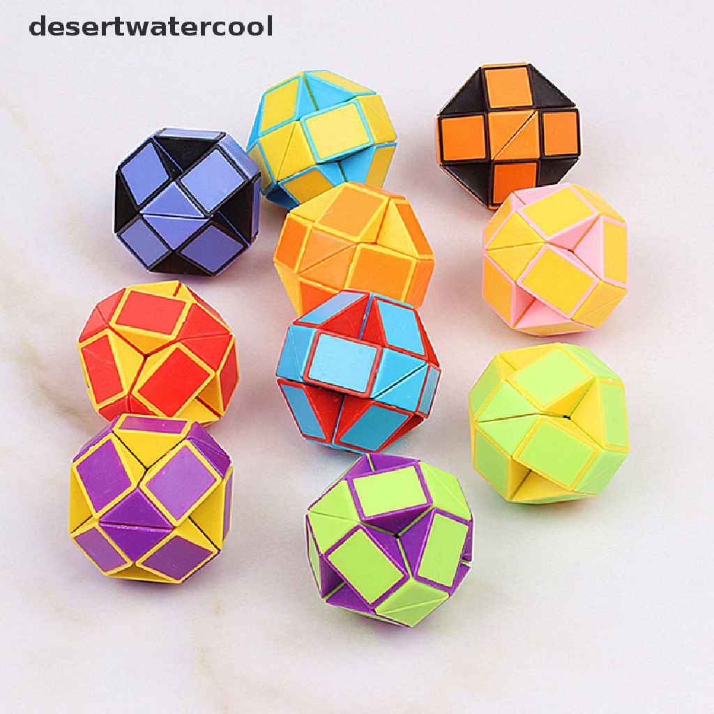 Deid 1Pc 3D Magic Cube Anak Edukasi Kecerdasan Magic Snake Ruler Rubik Rubic Cube Mainan Puzzle Martijn