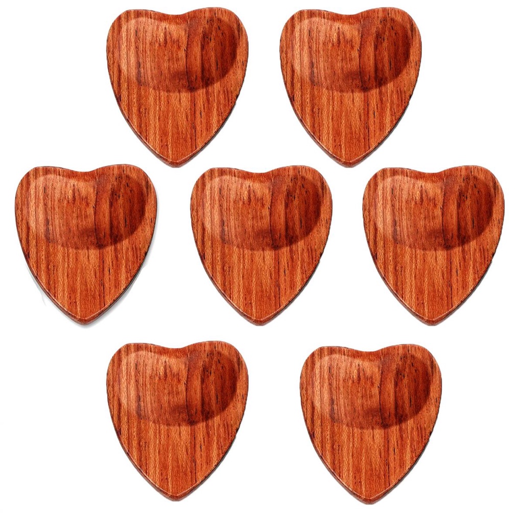 1biji Dayung Kayu Bentuk Hati Untuk Gitar/Ukulele Patung Jantung Kerbau Tulang Pick