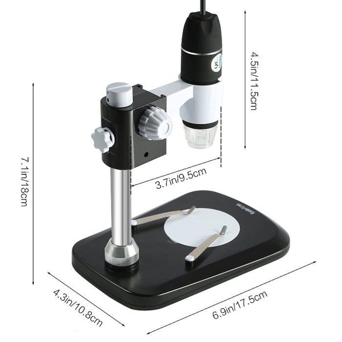 Mikroskop Kaca Pembesar Digital Microscope Endoscope 500X USB + Stand