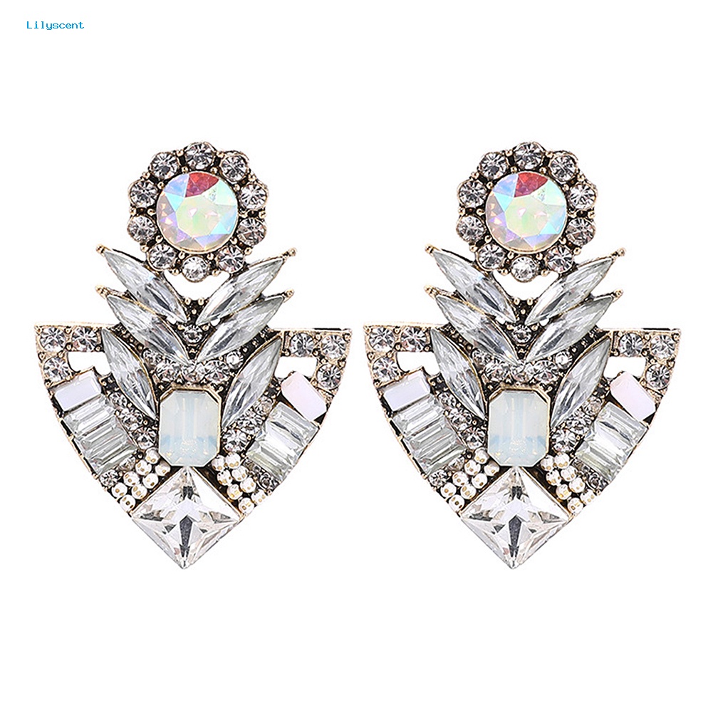 Lilyscent Wanita Fashion Berlian Imitasi Berlebihan Bohemian Ear Stud Earrings Perhiasan Hadiah