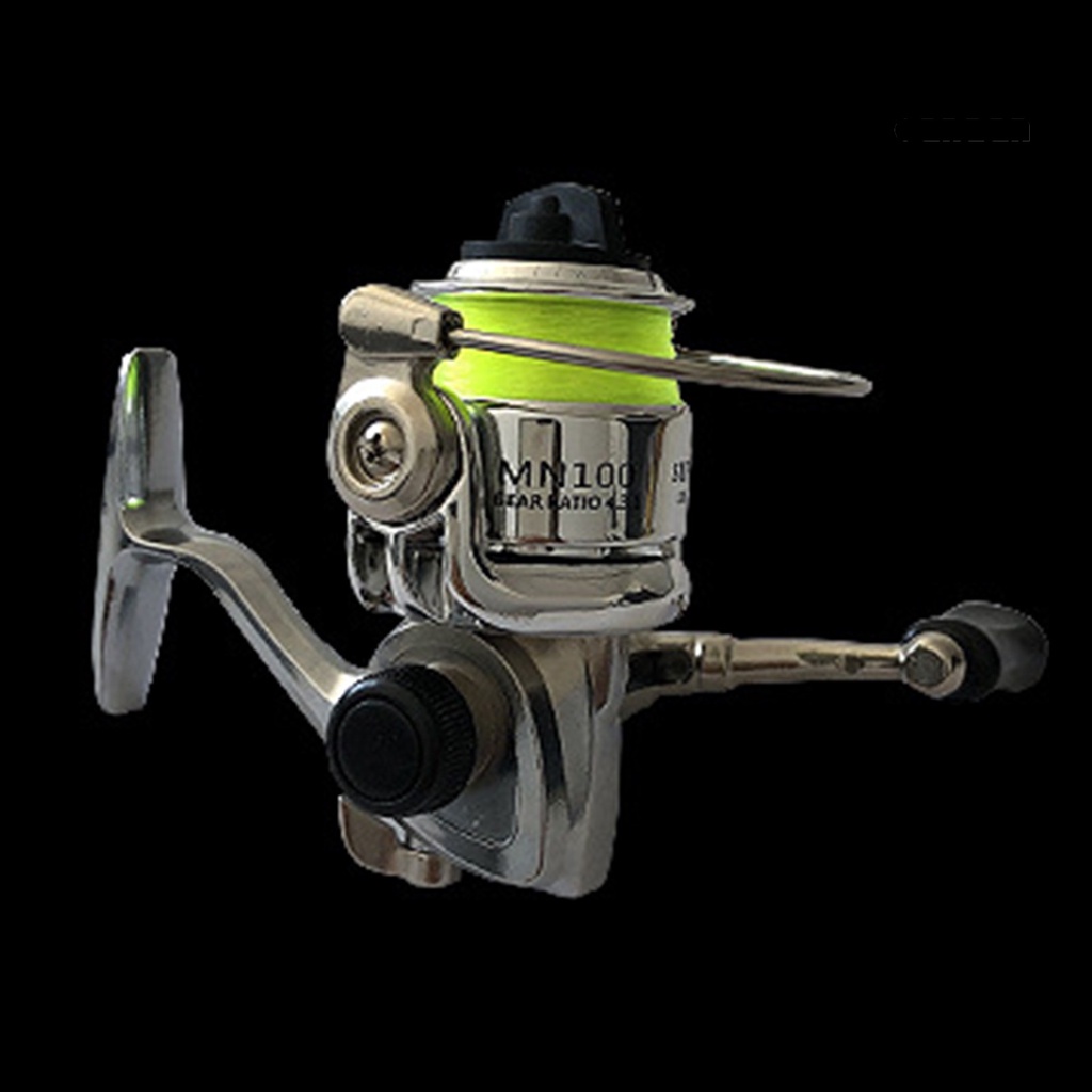 Cnn- Reel Pancing Mini Kekuatan Tinggi Lempar Stabilitas Anti-bombing Angling Metal 100type Spinning Reel Dengan Garis Memancing Luar Ruangan