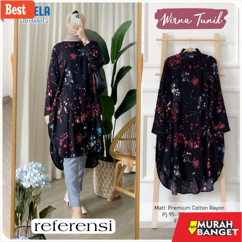 Tunik jumbo terbaru untuk wanita- Tunik Jumbo Kekinian Terbaru 2021 Atasan Wanita Muslim Big Size (F