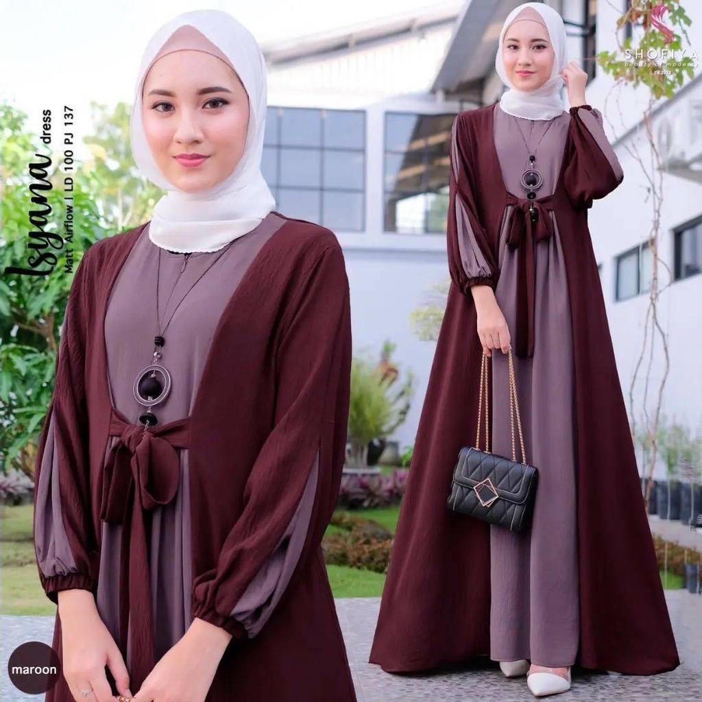 ISYANA DRESS  CRINCLE  SIZE JUMBO M L XL XXL GAMIS ISYANA DRESS PREMIUM  CRINCLE  BUSUI FRIENDLY