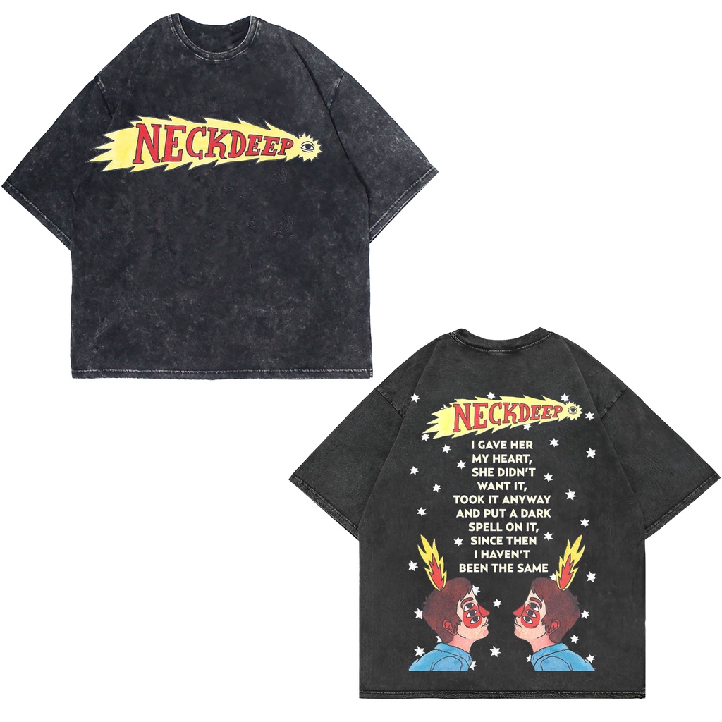 Patternmerch "neckdeep i gave her my heart" Oversize T-Shirt | Oversized | washing tee