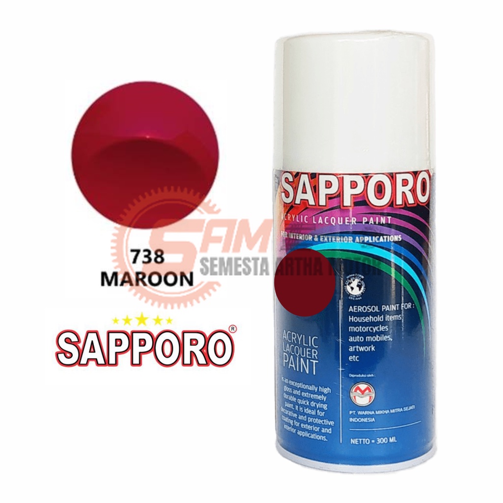 

Pilox Sapporo Maroon 738 Cat Semprot 300ml Aerosol Merah Tua Colour Spray Pilok