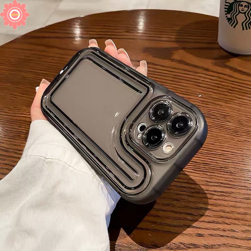 IPHONE Casing Ponsel Bening Penebalan Sederhana Mewah Kompatibel Untuk Iphone11 7plus XR 12 13 14 Pro MAX X XS Max7 8 Plus SE 2020 Shockproof Silicon Bumper Shock Resistant Soft Cover