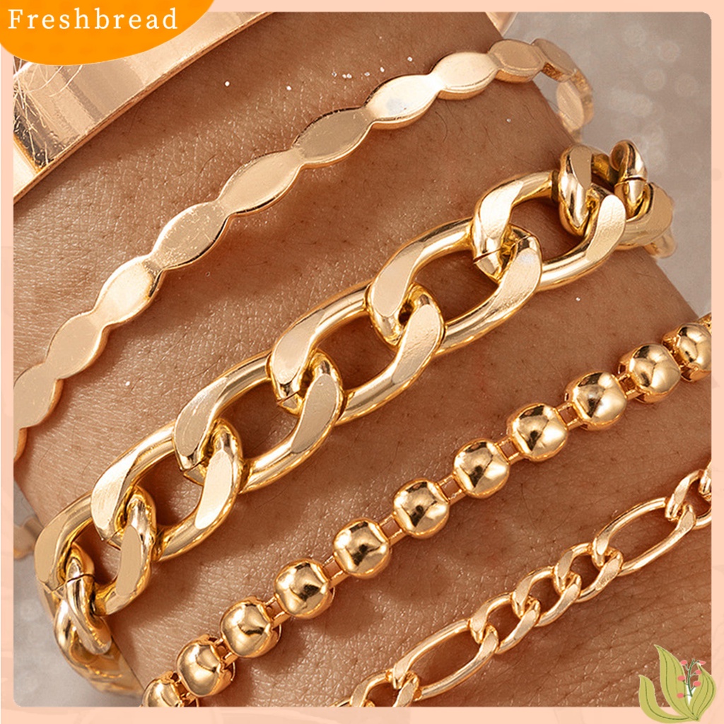 &lt; Freshbread &gt; 5Pcs Wanita Gelang Geometris Indah Bohemian Semua Pertandingan Link Rantai Bracelets Untuk Pantai