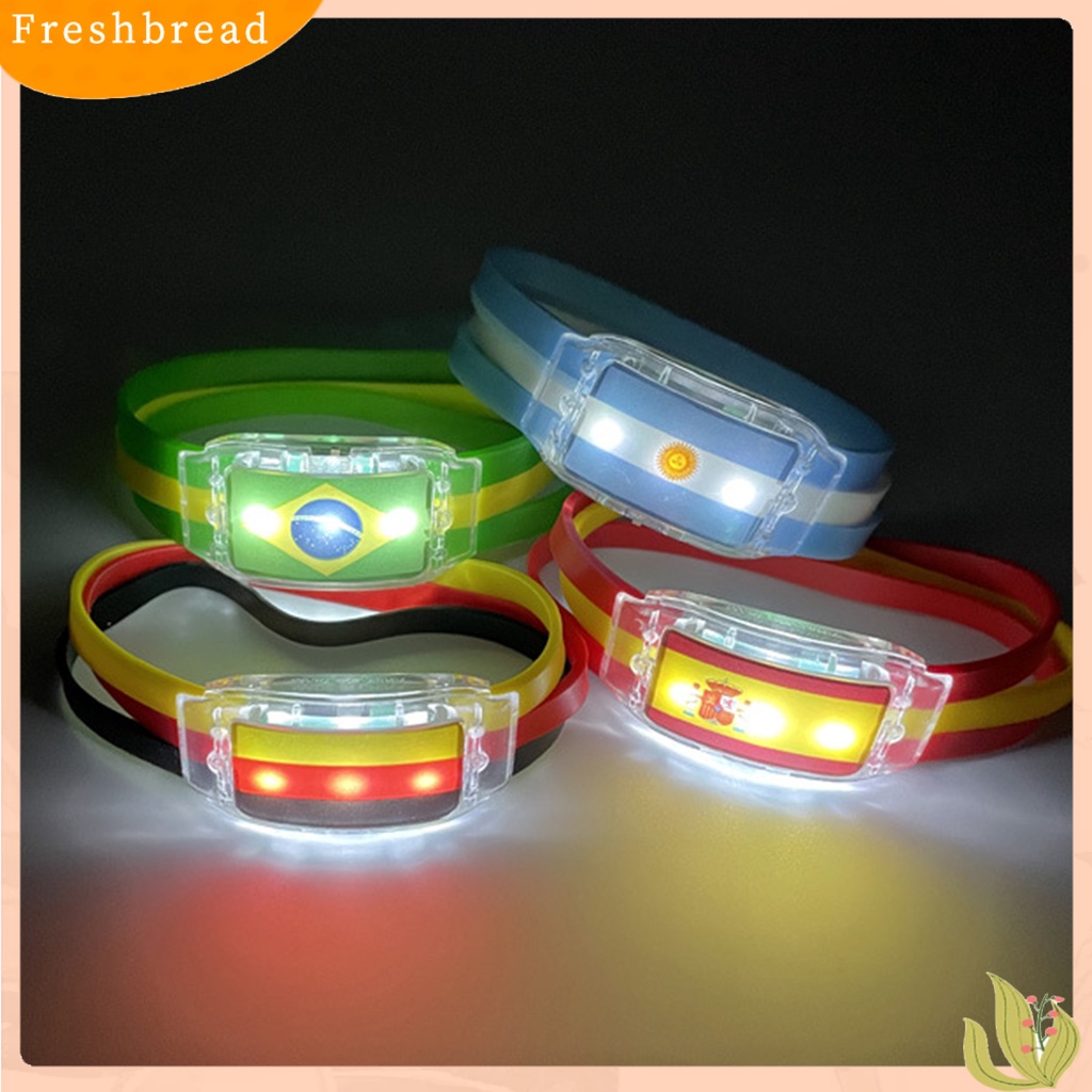 &lt; Freshbread &gt; Gelang Tangan Piala Dunia Glow in The Dark Tambah Suasana Argentina Brazil Jerman Spanyol Bendera Nasional Gelang LED Untuk Club