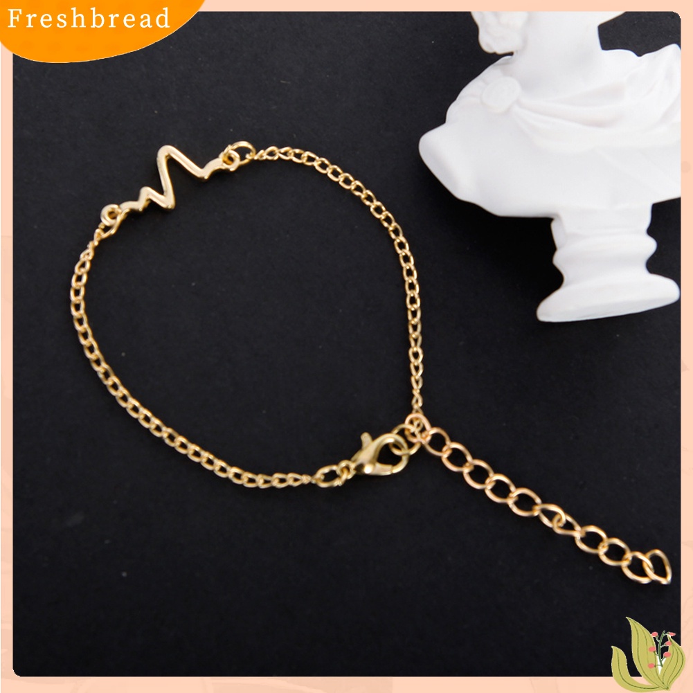 &lt; Freshbread &gt; Gelang Rantai Bangle Gelombang Suara Unik Gelang Tangan Wanita Pasangan Perhiasan Hadiah