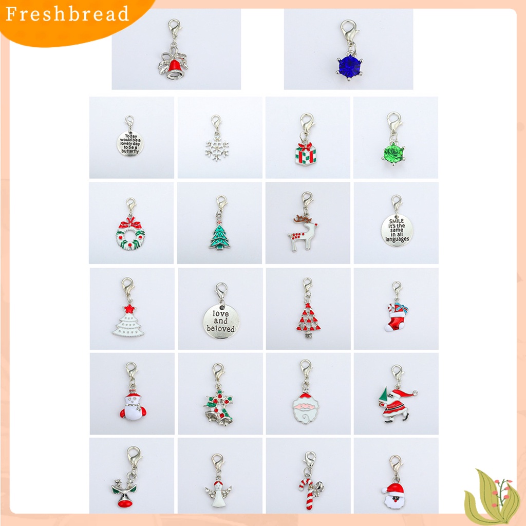 &lt; Freshbread &gt; 2020 Xmas Countdown Calendar Gelang Santa Elk Sock Pendant Jewelry Making Kit