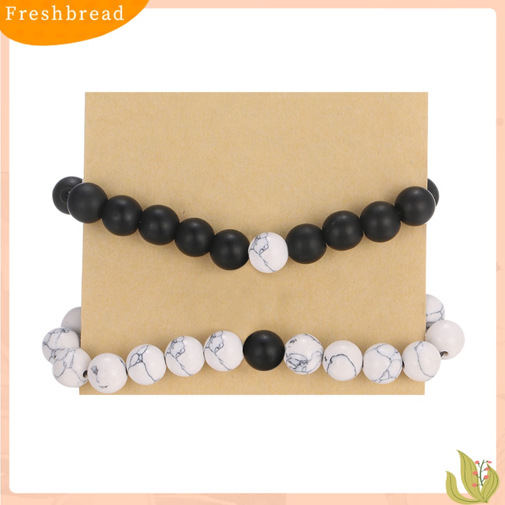 &lt; Freshbread &gt; Gelang Pasangan Manik-Manik Pola Marmer ic Perhiasan Vintage Adjustable Bracelet Jewelry Gifts